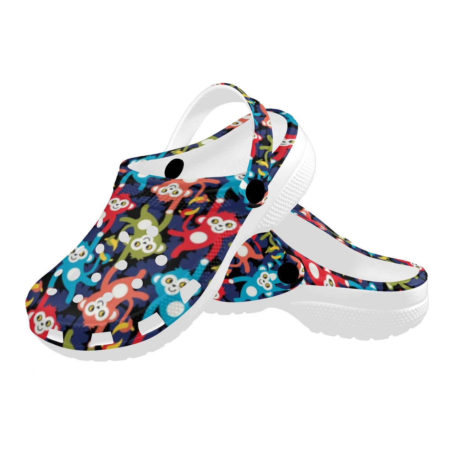 Monkey Colorful Design Themed Print Unisex Clogs Shoes