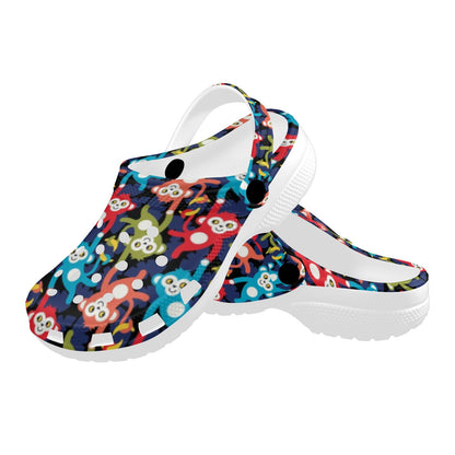 Monkey Colorful Design Themed Print Unisex Clogs Shoes