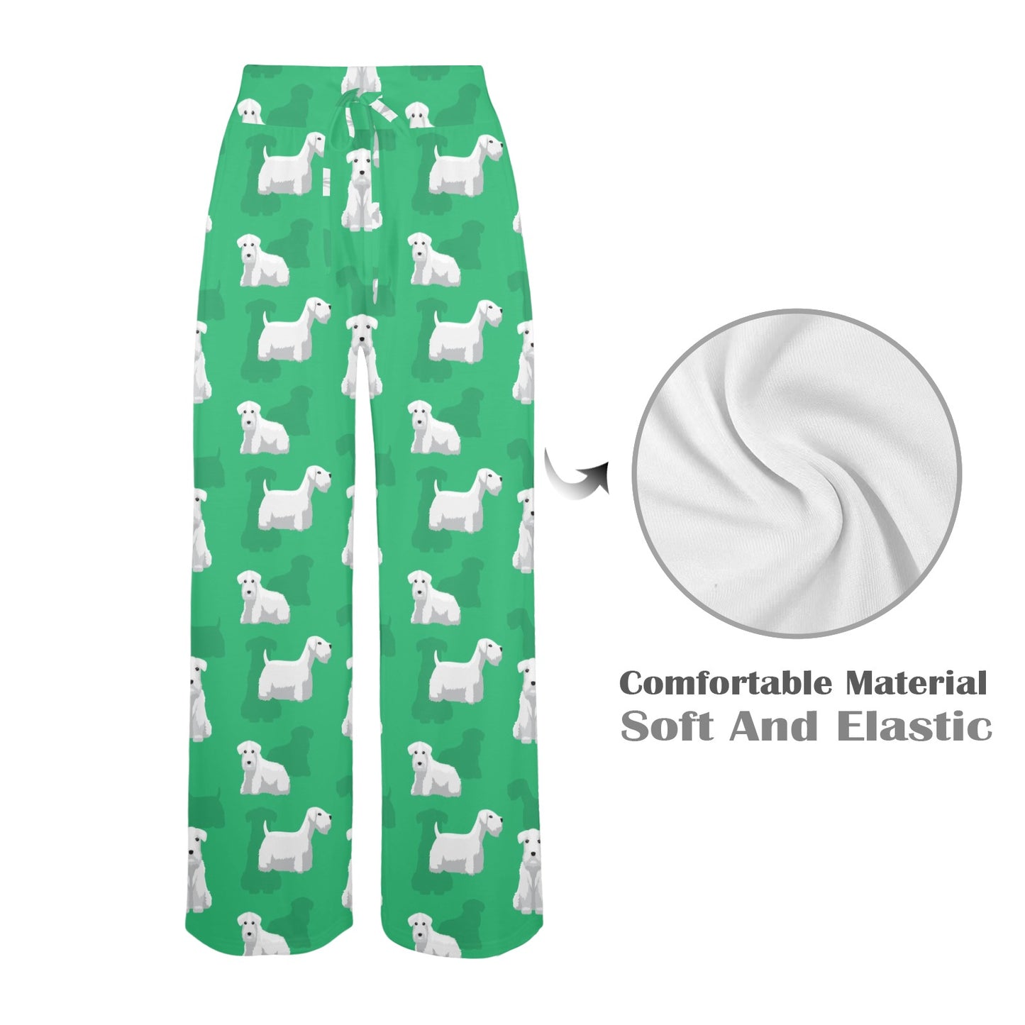 Sealyham Terriers Print Design LKS301 Women's Wide Leg Lounge Pants