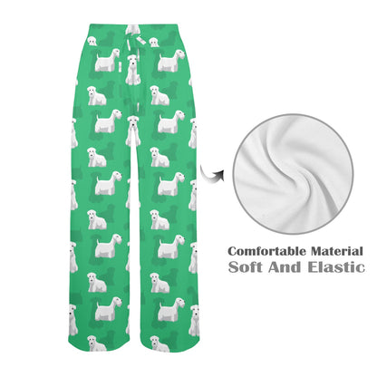 Sealyham Terriers Print Design LKS301 Women's Wide Leg Lounge Pants