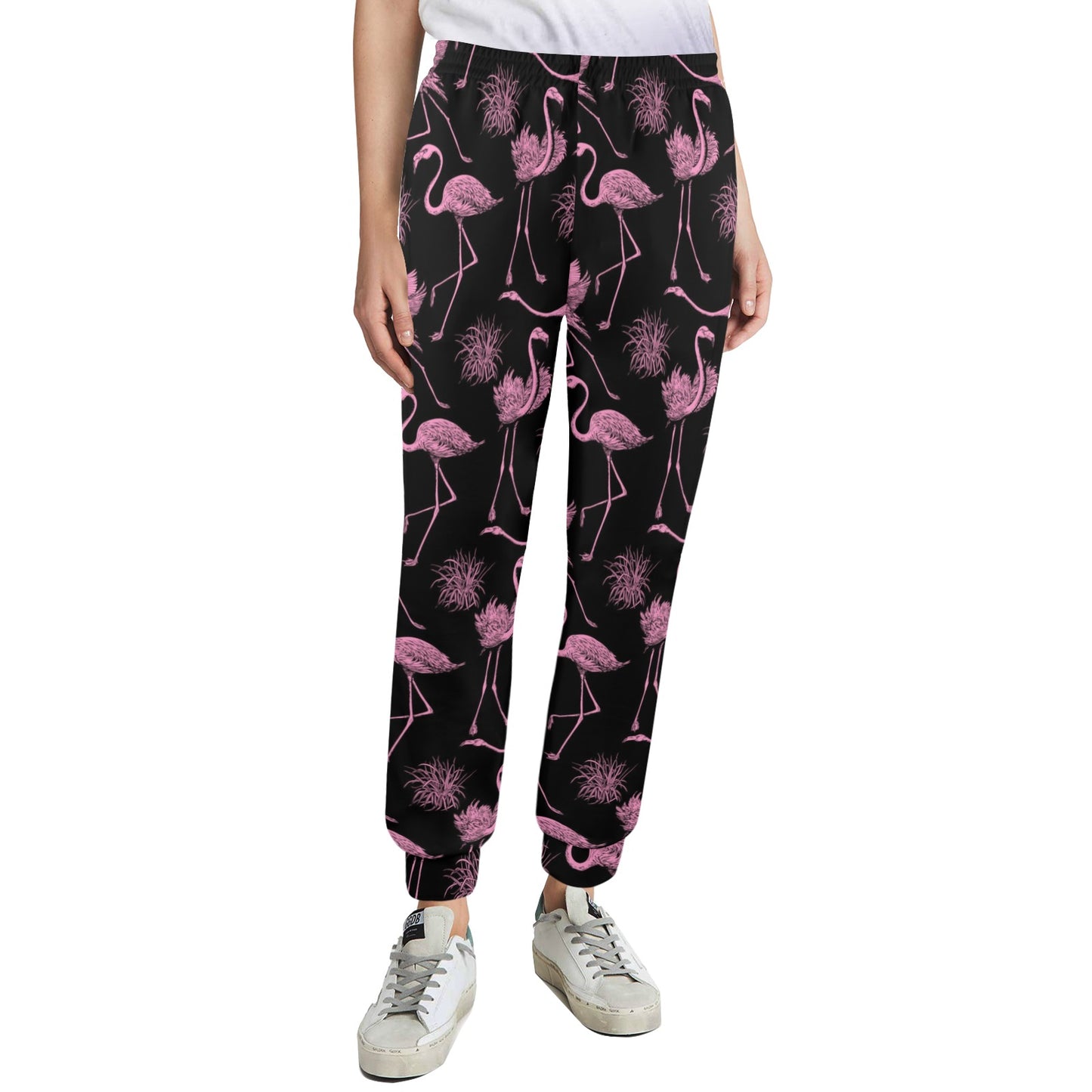 Flamingo Pink Print Pattern Women's Casual Track Pants
