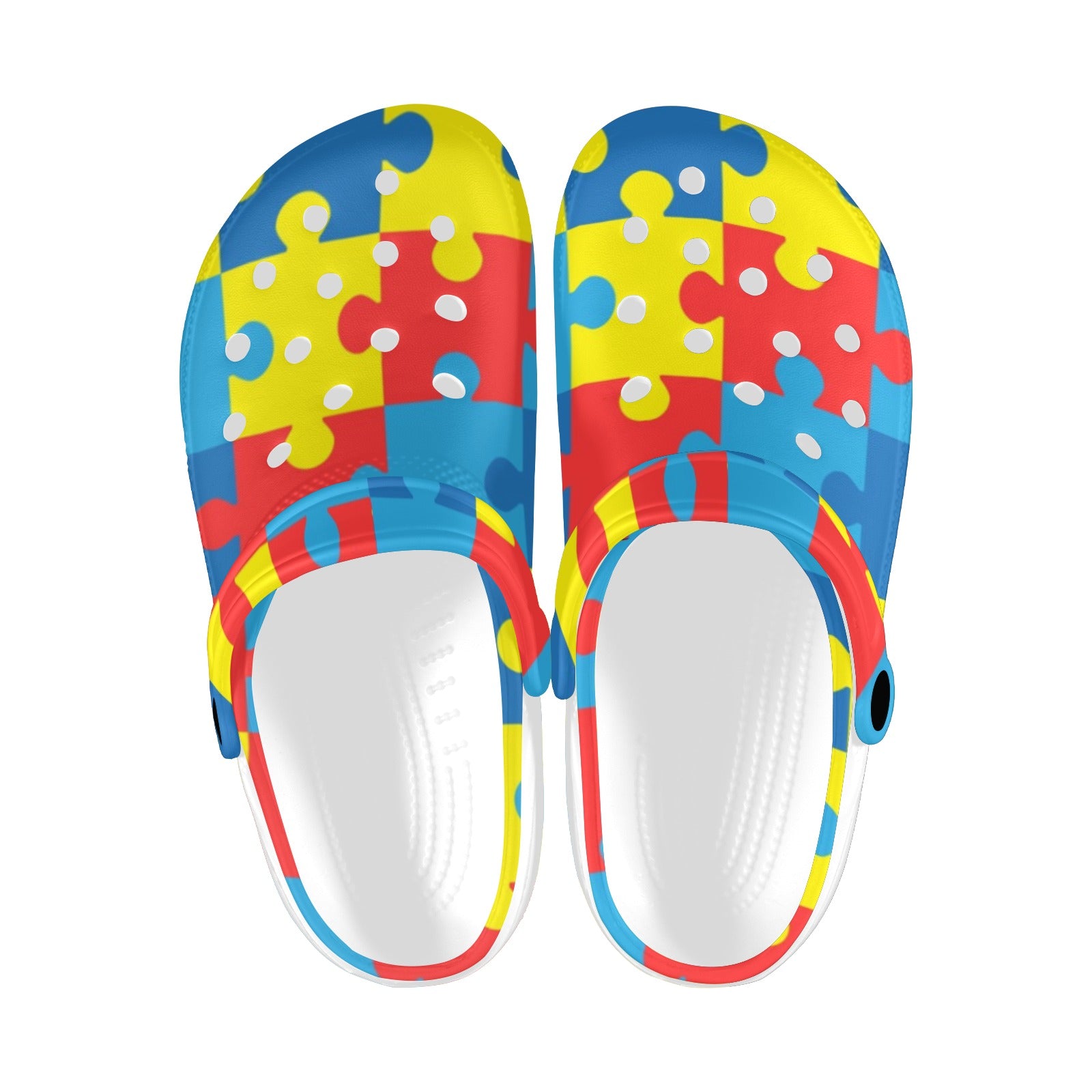 Autism Awareness Puzzles Design Print Unisex Clogs Shoes