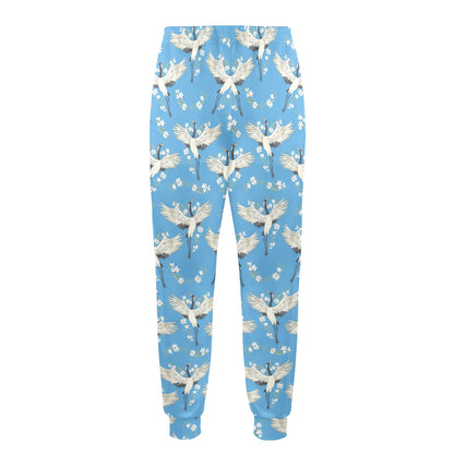 Crane Pattern Print Design 03 Men's Casual Track Pants