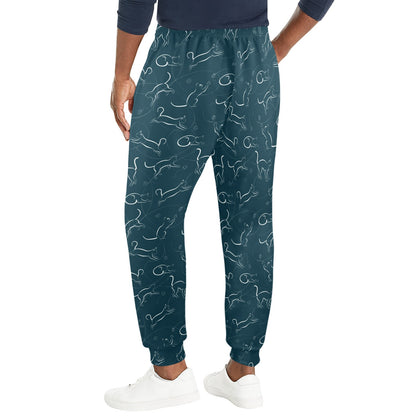 Kitten Design Print Pattern JJ0356 Men's Casual Track Pants