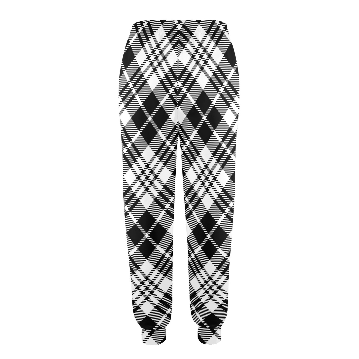 Plaid Black White Pattern Print Design A02 Women's Casual Track Pants
