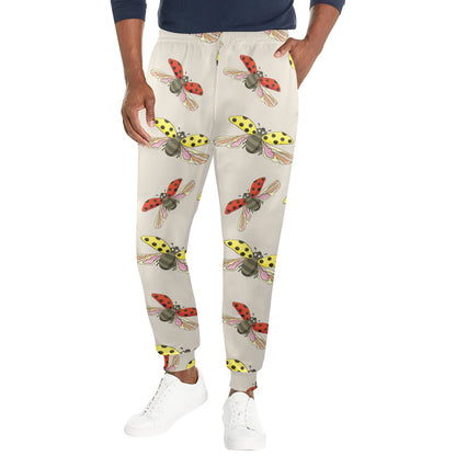 Ladybug Pattern Print Design 04 Men's Casual Track Pants