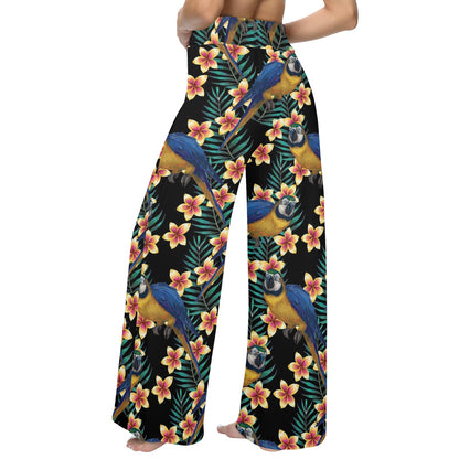 Macaw Pattern Print Design 01 Women's Wide Leg Lounge Pants