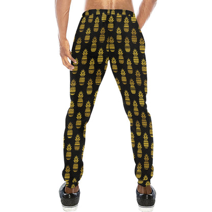 Pineapple Gold Tribal Style Print Men's Sweatpants