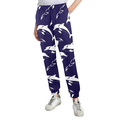 dolphin Design Print Pattern JJ0131 Women's Casual Track Pants
