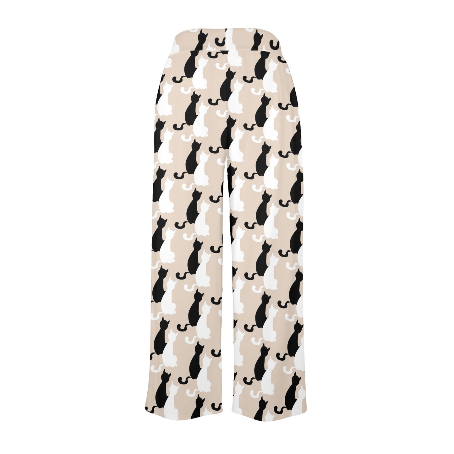 Cat Pattern Print Design 04 Women's Wide Leg Lounge Pants