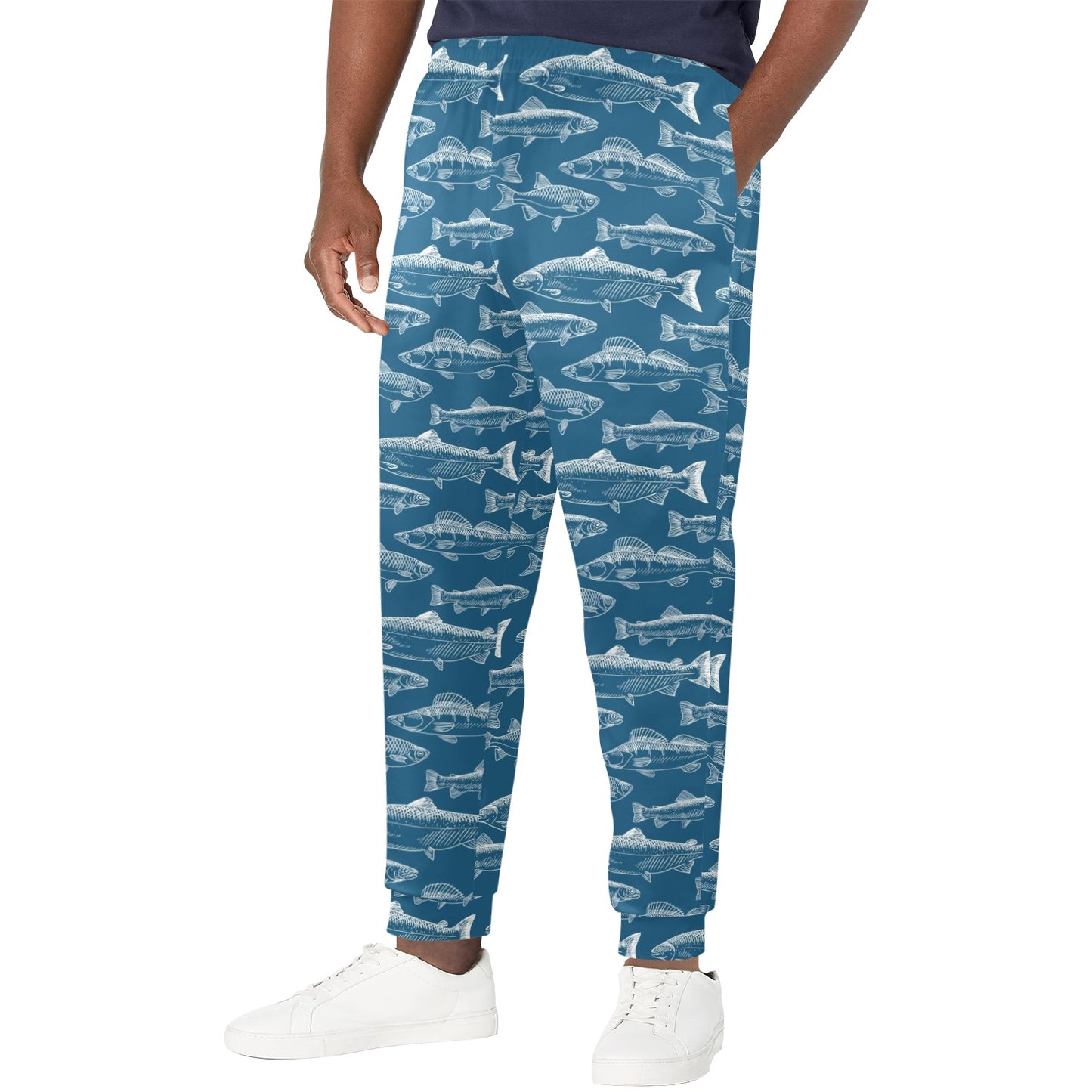Salmon Fish Print Design LKS301 Men's Casual Track Pants