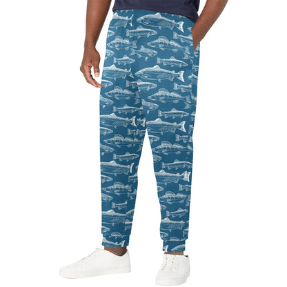 Salmon Fish Print Design LKS301 Men's Casual Track Pants