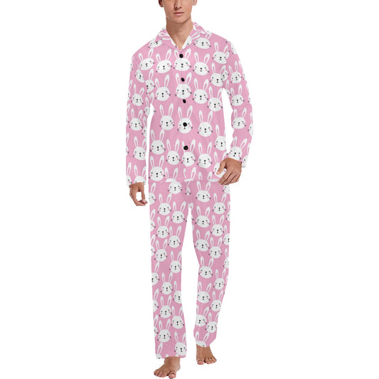 Rabbit Print Design LKS401 Men's Long Pajama Set