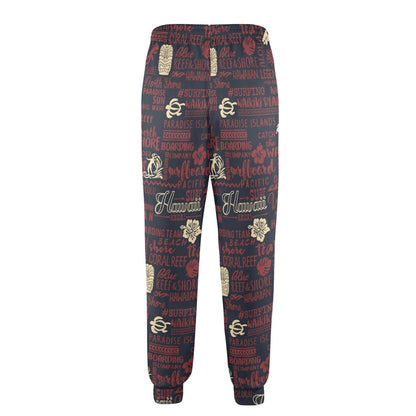 Hawaiian Themed Pattern Print Design H017 Men's Casual Track Pants