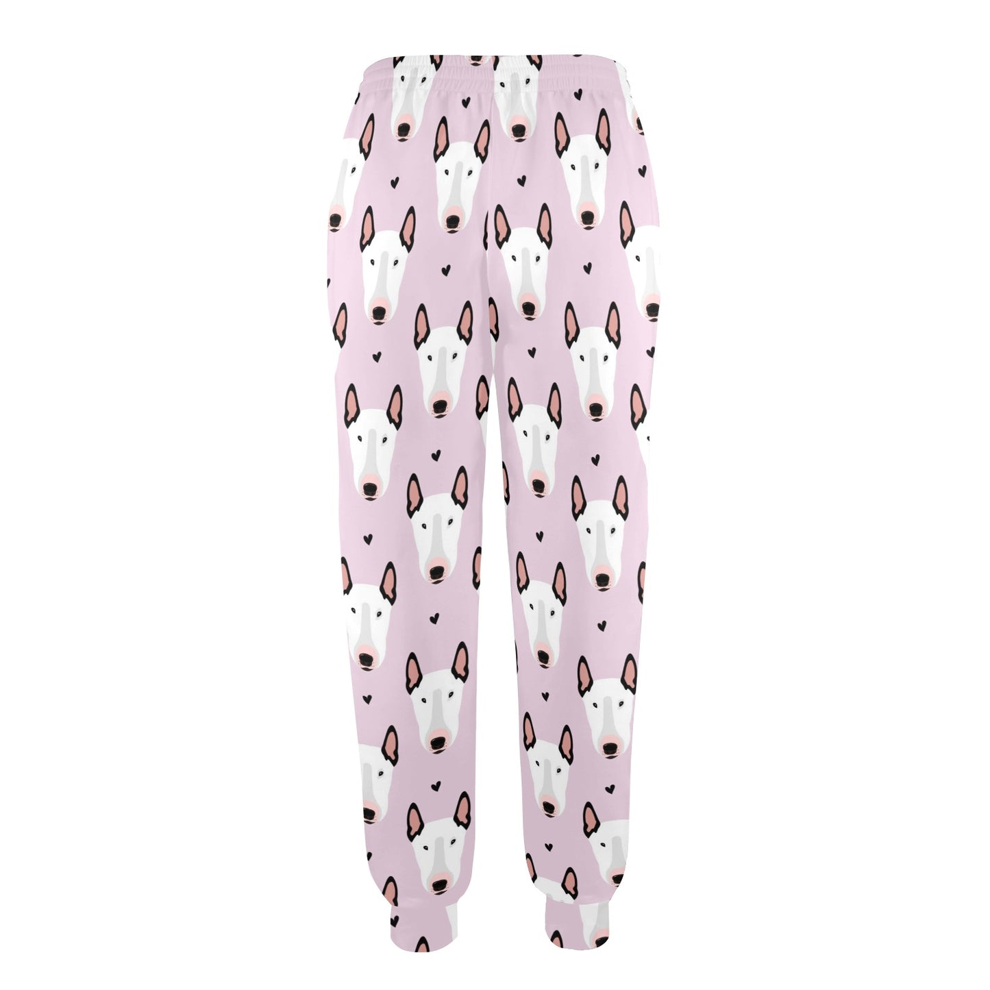 Bull Terrier Pink Print Pattern Women's Casual Track Pants