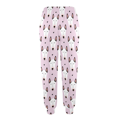 Bull Terrier Pink Print Pattern Women's Casual Track Pants