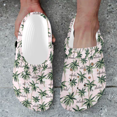 Aloha Beach Pattern Design Themed Print Unisex Clogs Shoes