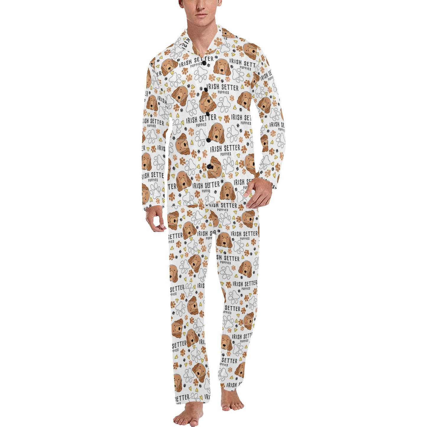 Setters Irish Print Design LKS301 Men's Long Pajama Set