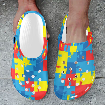 Autism Awareness Design Themed Print Unisex Clogs Shoes