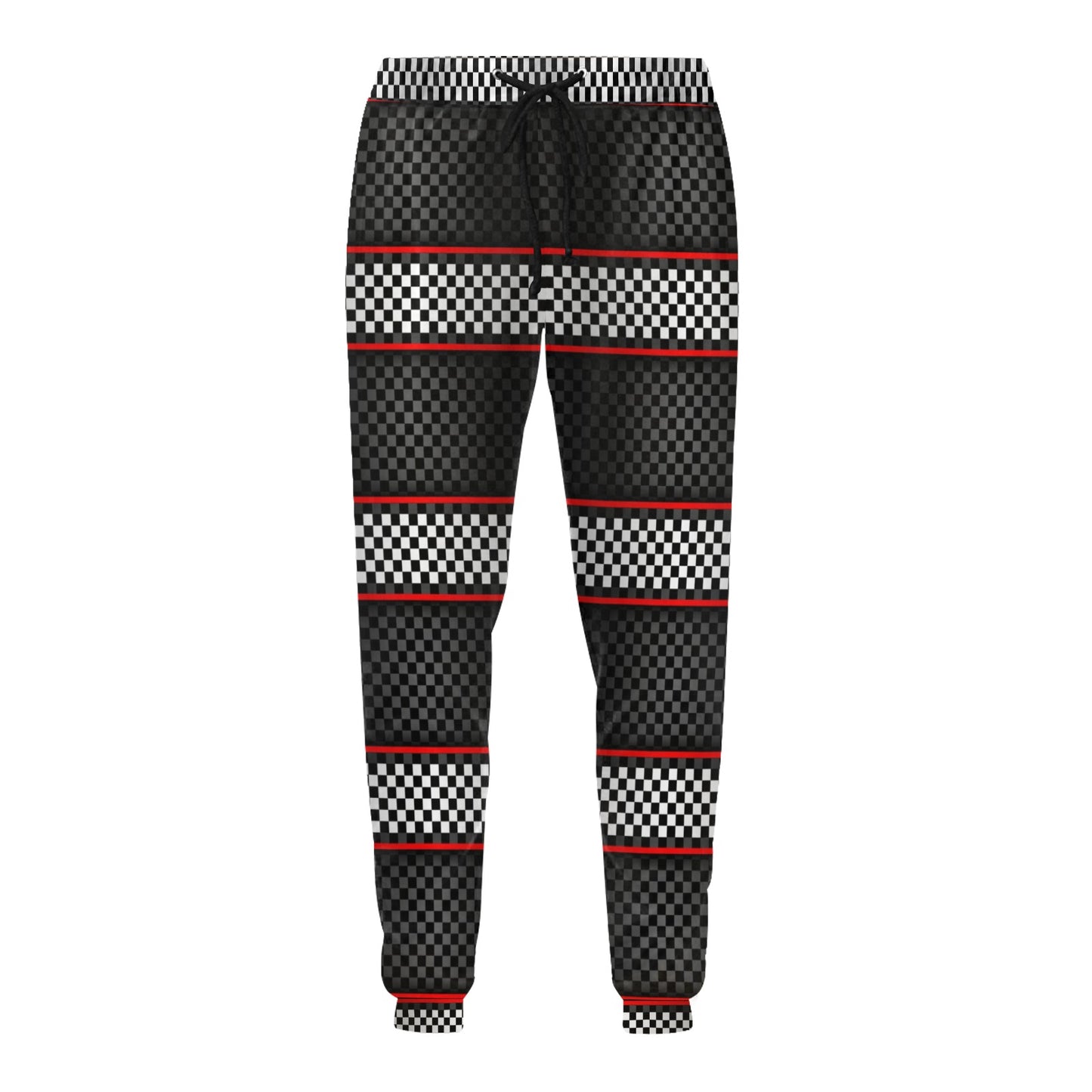 Checkered Flag Red Line Style Men's Sweatpants