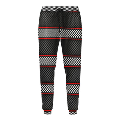 Checkered Flag Red Line Style Men's Sweatpants