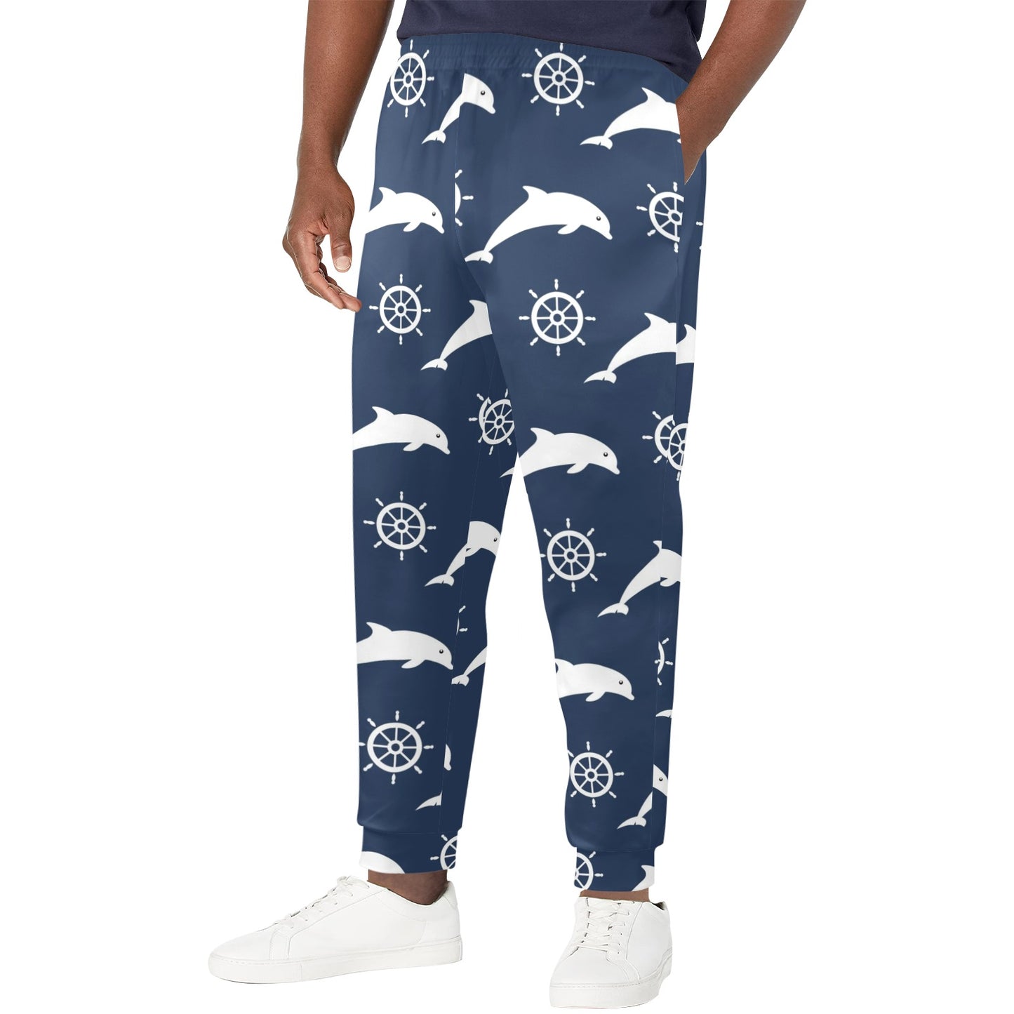 dolphin Design Print Pattern JJ0125 Men's Casual Track Pants