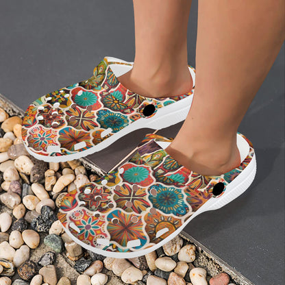 Mandala Mosaic Themed Design Print Unisex Clogs Shoes