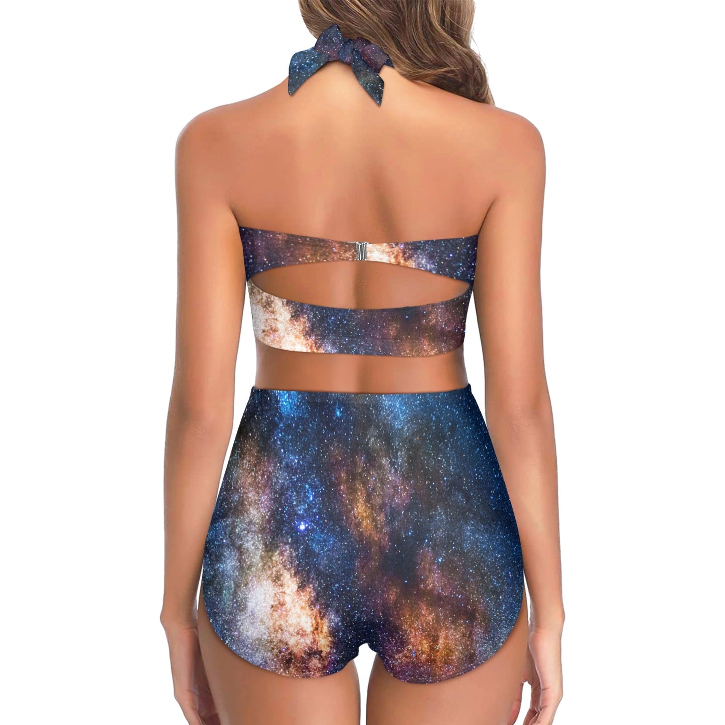 Celestial Milky way Galaxy Halter Neck Bikini Swimsuit