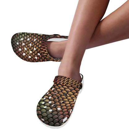 Snake Skin Colorful Print Unisex Clogs Shoes