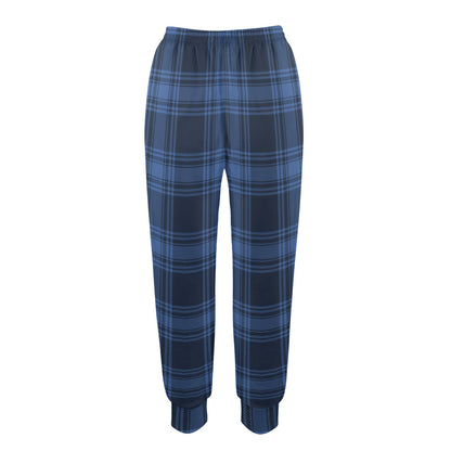 Tartan Blue Print Design LKS304 Women's Casual Track Pants