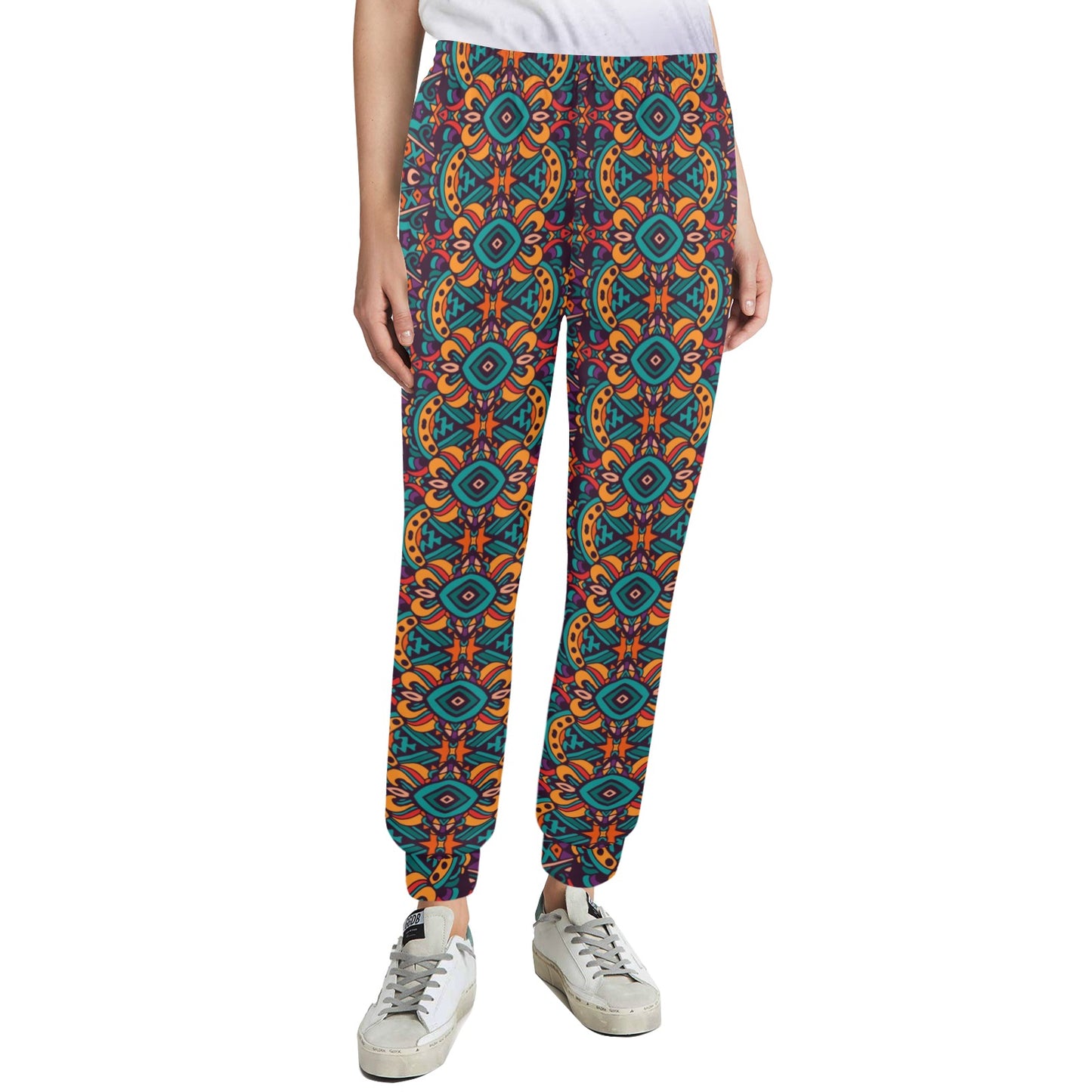 Ethnic Style Print Pattern Women's Casual Track Pants