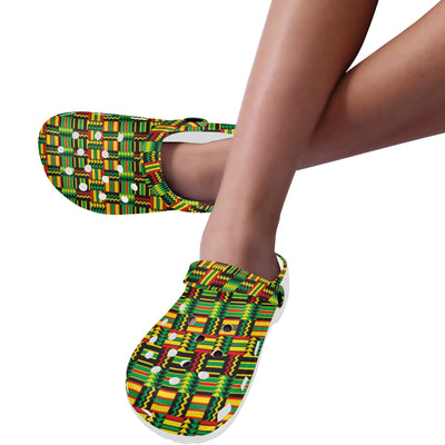 African Zip Zag Print Pattern Unisex Clogs Shoes