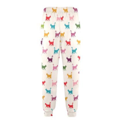 Kitten Design Print Pattern JJ0357 Men's Casual Track Pants