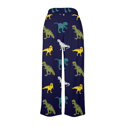 T Rex Pattern Print Design A07 Women's Wide Leg Lounge Pants
