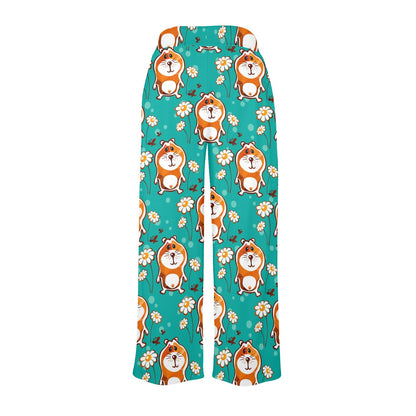 Hamster Pattern Print Design 01 Women's Wide Leg Lounge Pants