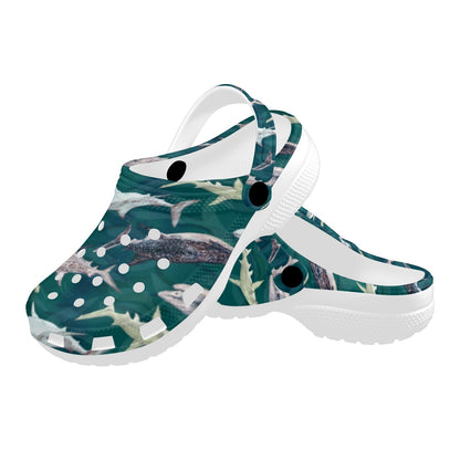 Shark Style Print Unisex Clogs Shoes