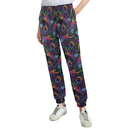 Gecko Rainbow Pattern Print Design 03 Women's Casual Track Pants
