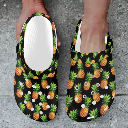 Pineapple Cute Print Design Pattern Unisex Clogs Shoes