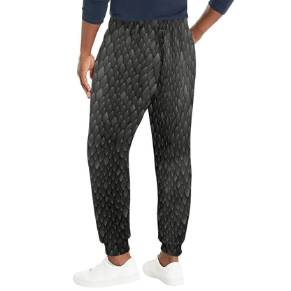 Snake Skin Black Print Men's Casual Track Pants