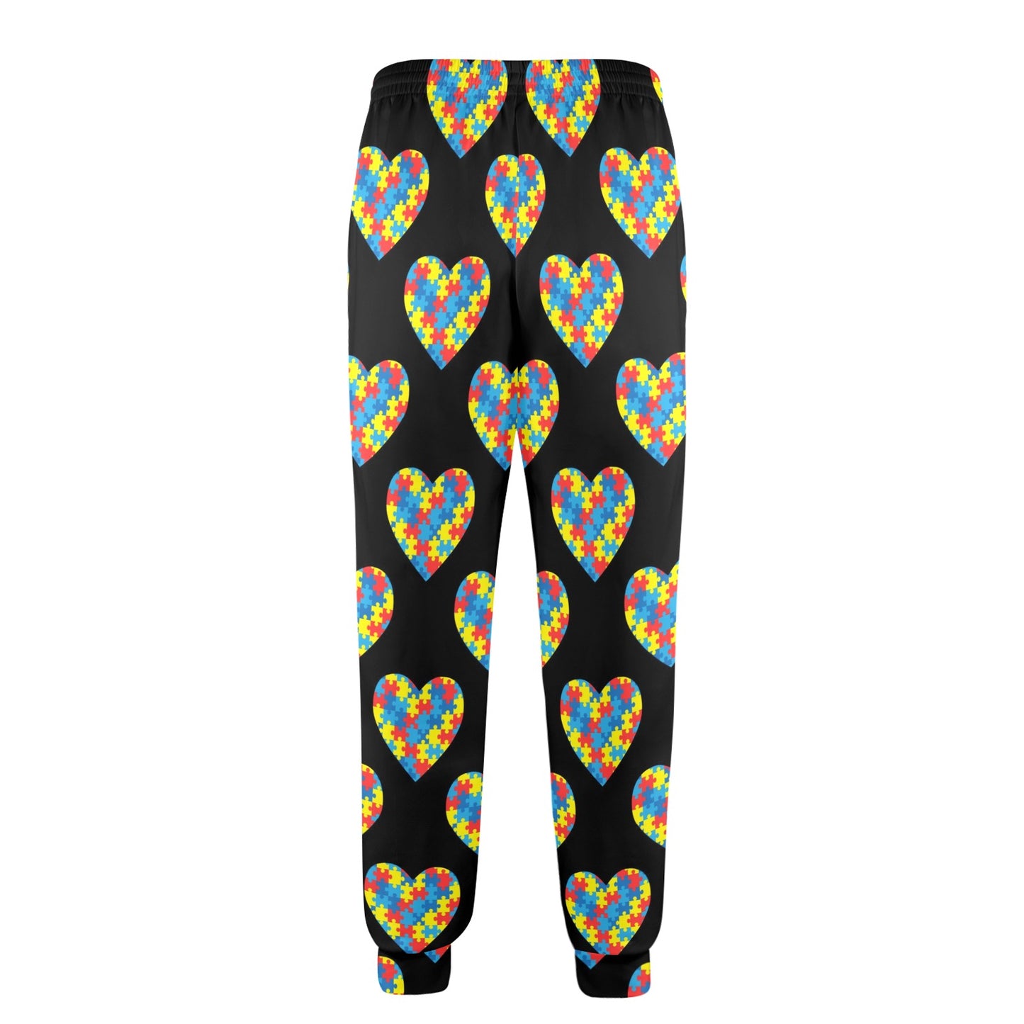 Autism Awareness Heart Design Print Men's Casual Track Pants
