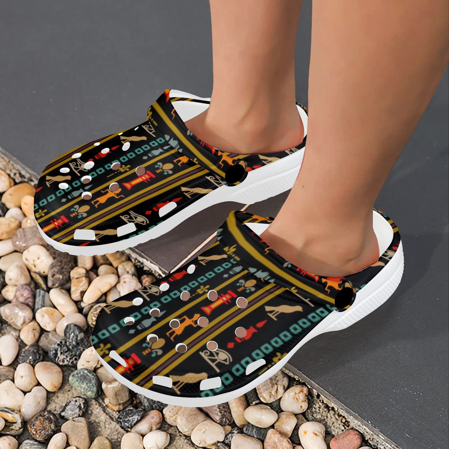 Eye of Horus Egypt Style Pattern Unisex Clogs Shoes