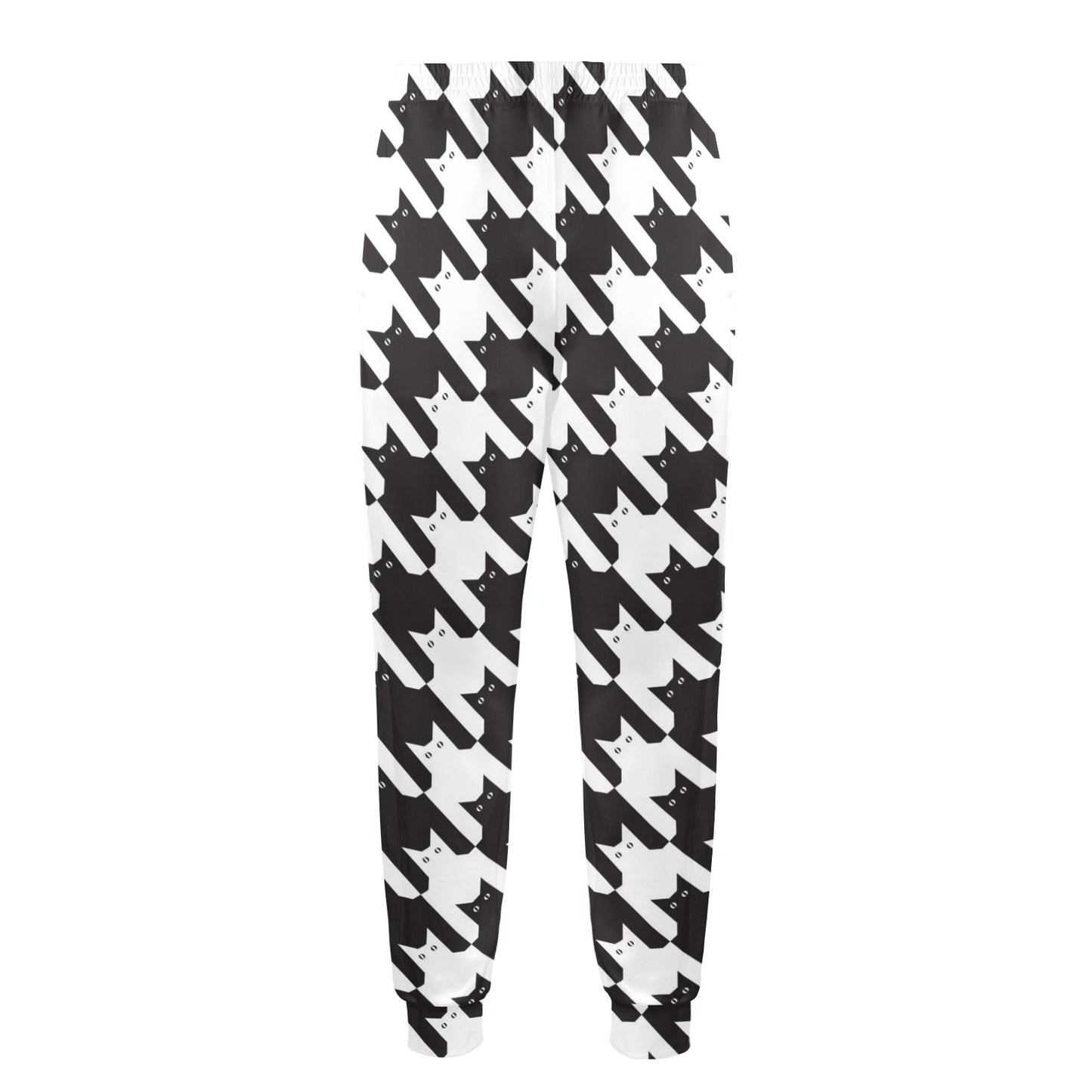 Cat HoundstoothPattern Print Design 01 Men's Casual Track Pants