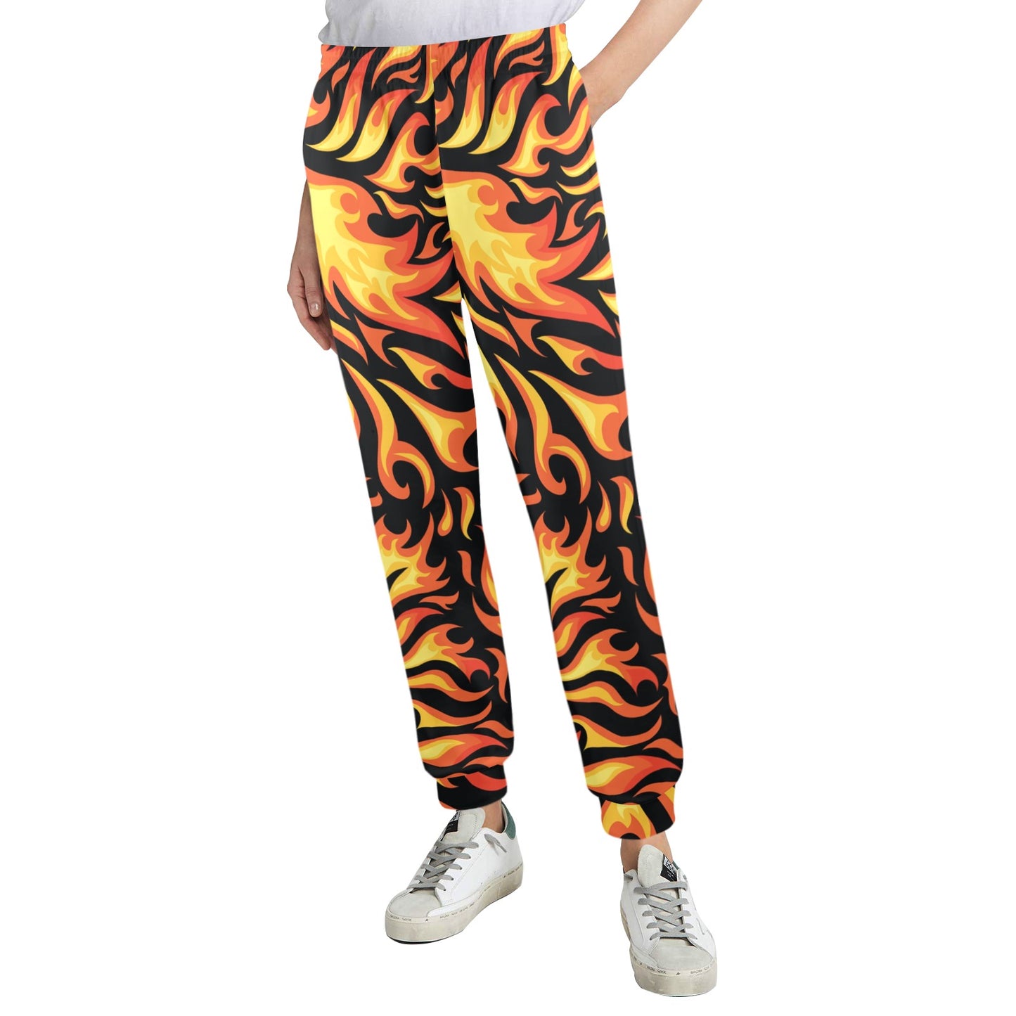 Flame Fire Design Pattern Women's Casual Track Pants