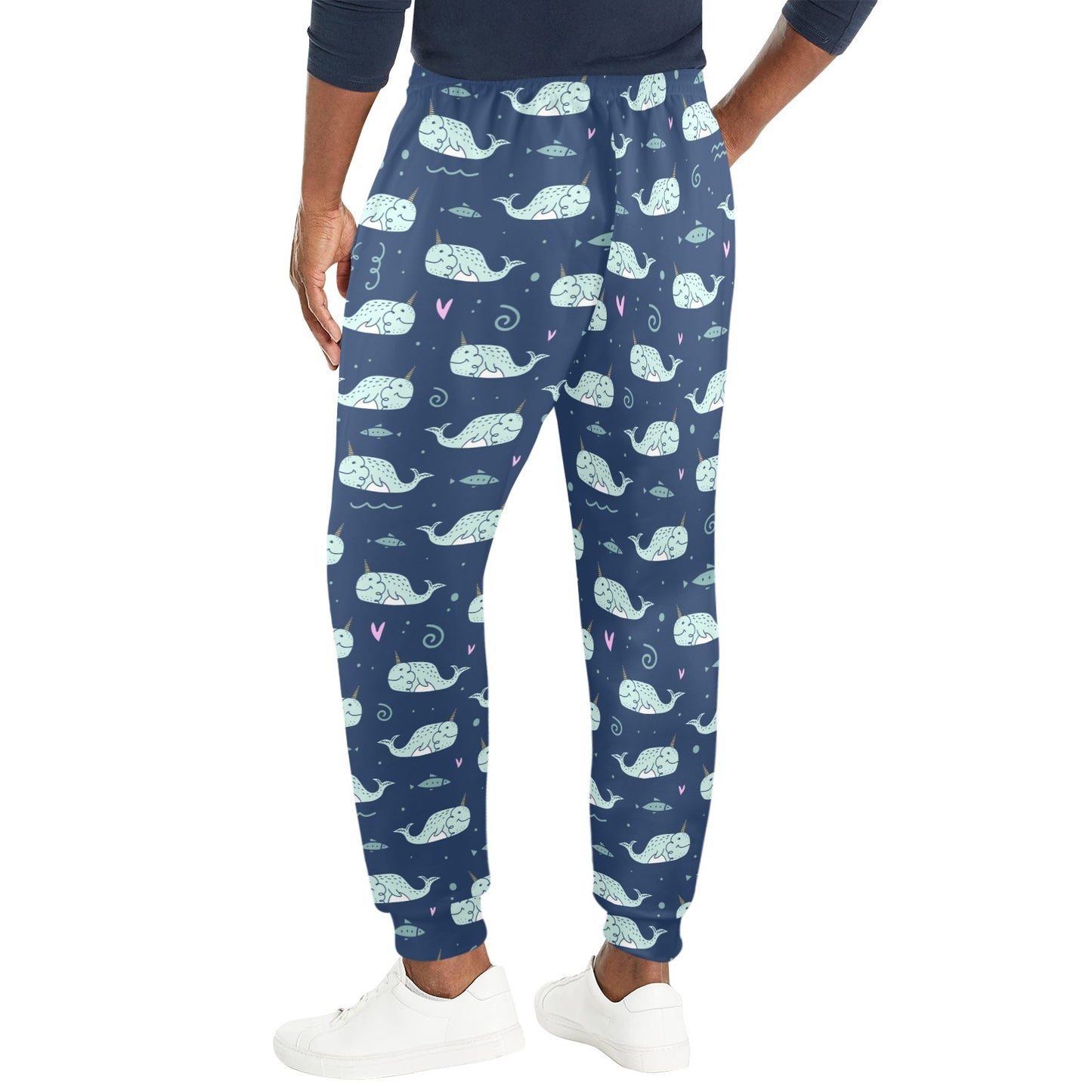 Narwhal Design Print Men's Casual Track Pants