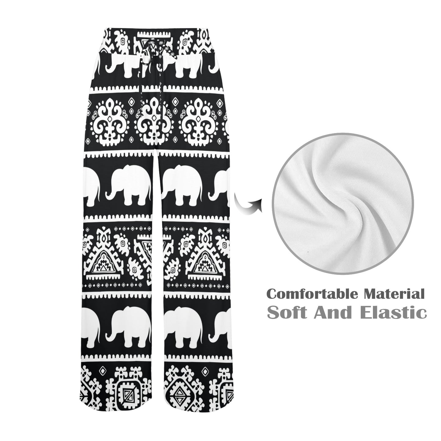 Elephant Pattern Women's Wide Leg Lounge Pants