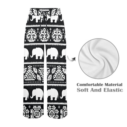 Elephant Pattern Women's Wide Leg Lounge Pants