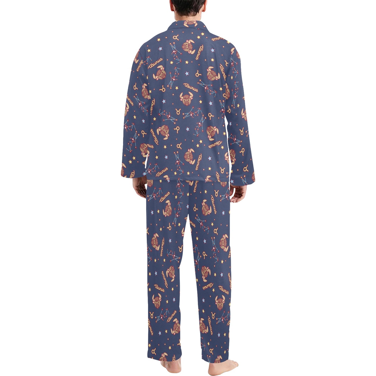Taurus Print Design LKS304 Men's Long Pajama Set
