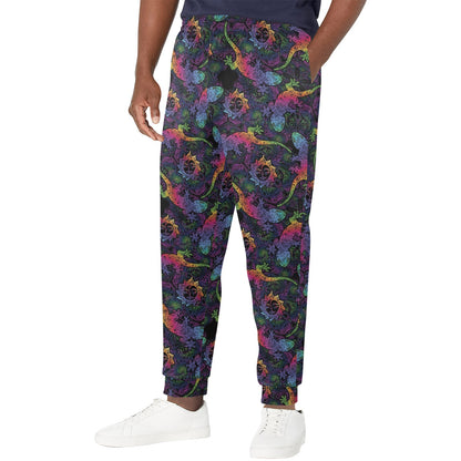 Gecko Rainbow Pattern Print Design 03 Men's Casual Track Pants