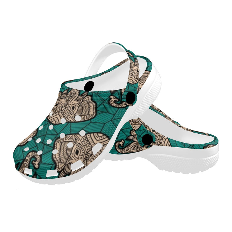 Boho Head Elephant Unisex Clogs Shoes