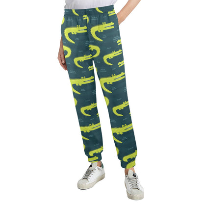 Alligator Pattern Print Design 03 Women's Casual Track Pants